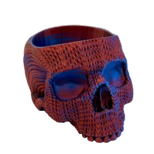 Skull Small Red/Blue Shimmer