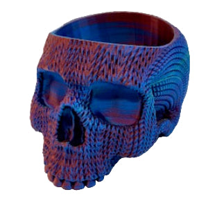 Skull Small Red/Blue Shimmer