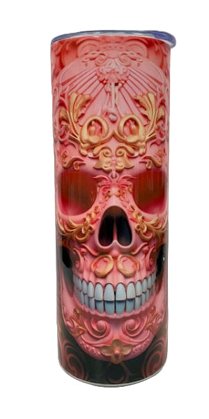 20oz Tumbler Pink Skull