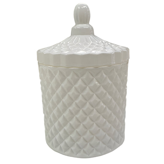 Gloss White Geo Candle