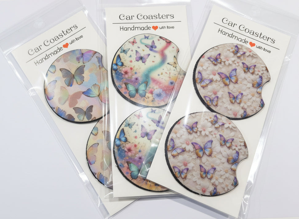 Car Coasters Butterflies
