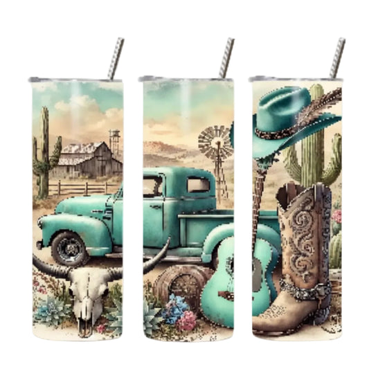20oz Tumbler Blue Ute