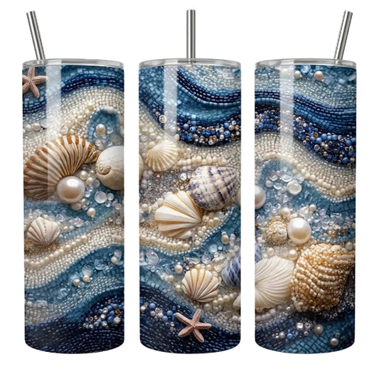 20oz Tumbler Beaded Seaside