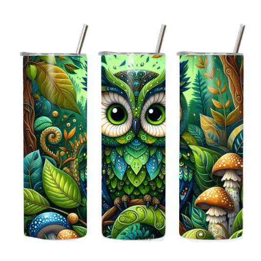 20oz Tumbler Green Owl